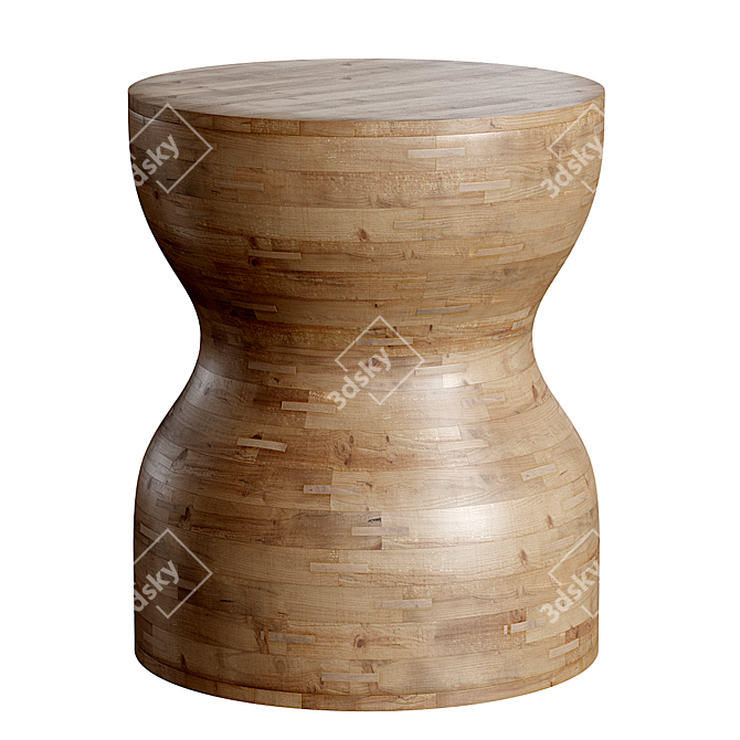 Mazy Mango Wood Side Table 3D model image 1