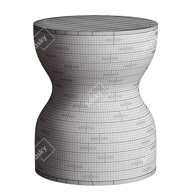 Mazy Mango Wood Side Table 3D model image 3