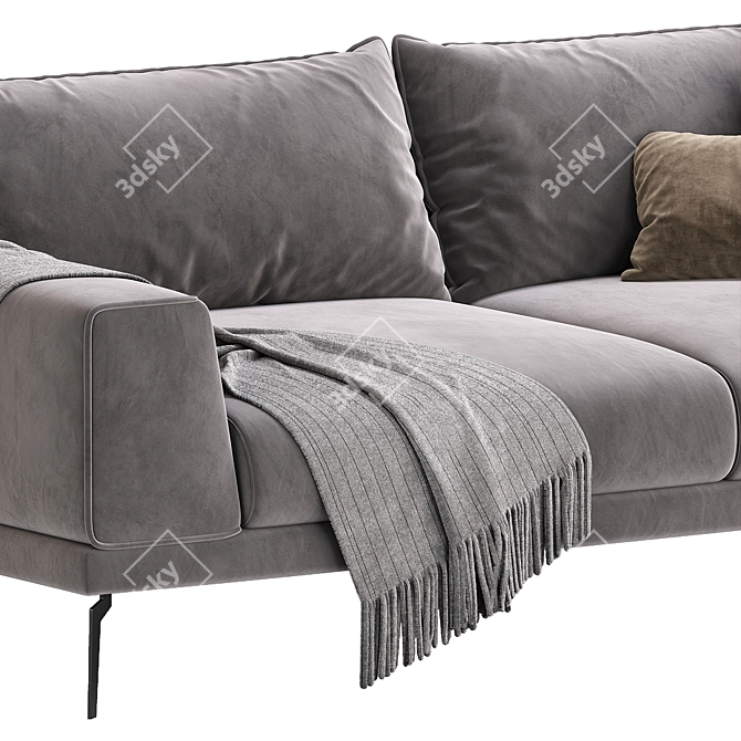  Modern Anthracite Raven Sofa 3D model image 3