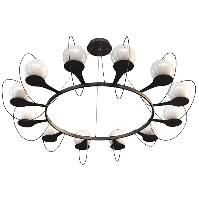 Versatile Ring Chandelier & Lamps 3D model image 5