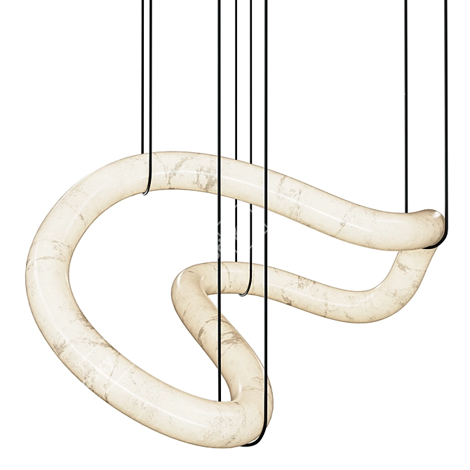 Ethereal Alabaster Wave Chandelier 3D model image 1