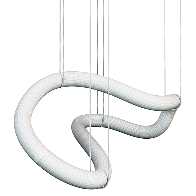 Ethereal Alabaster Wave Chandelier 3D model image 6