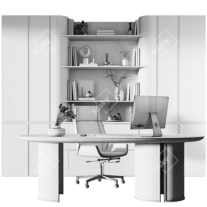 Modern Office Set15 Furniture Kit 3D model image 3