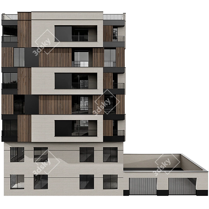 Multi-floor Building Model Kit 3D model image 5