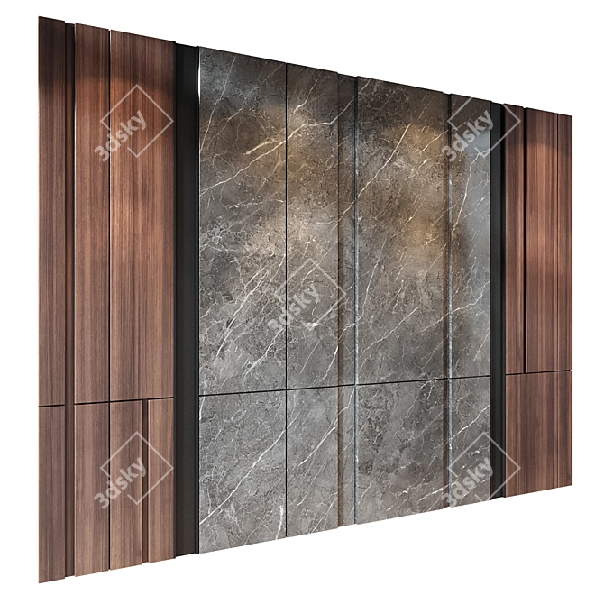 Modern Wood and Marble Panels 3D model image 3