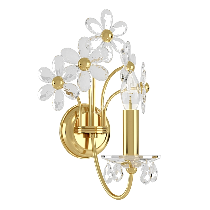  Gold Crystal Wall Sconce 3D model image 1