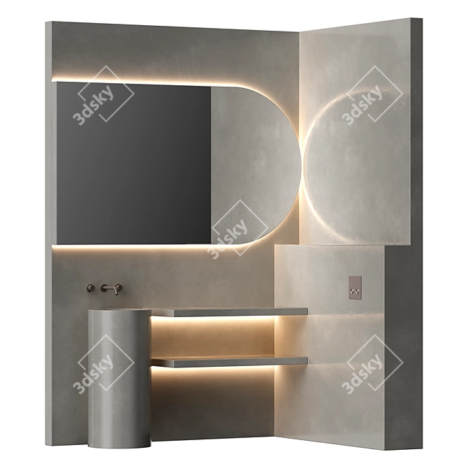 Sleek Modern Bathroom Furniture 3D model image 1