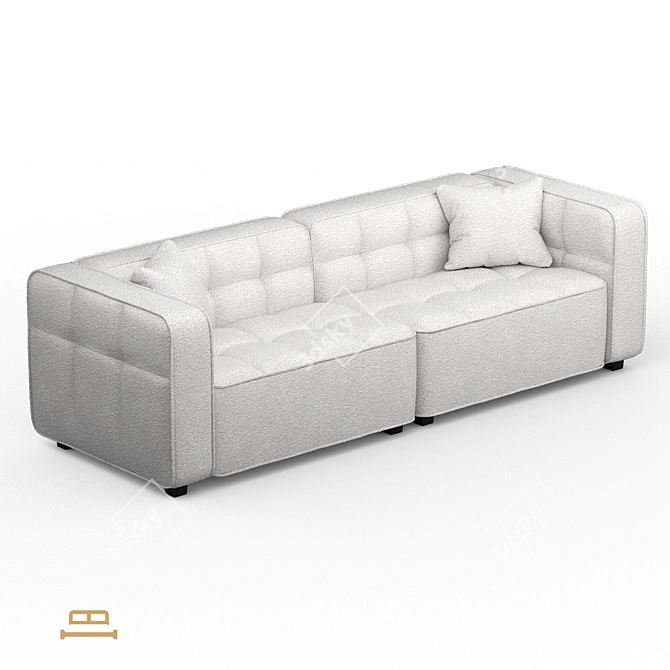 Modern Comfort Cube Sofa Bed 3D model image 4