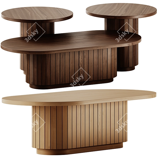 Licia Coffee & Side Tables Set 3D model image 1