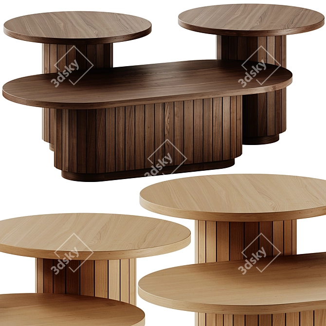 Licia Coffee & Side Tables Set 3D model image 5