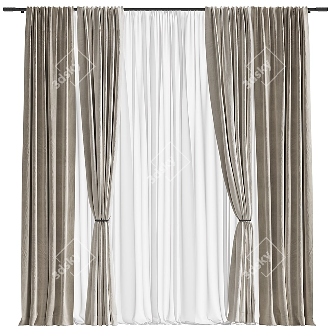 Folded Curtain Redesign 3D model image 1