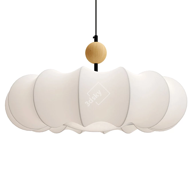 Japanese Inspired LED Ceiling Light 3D model image 1