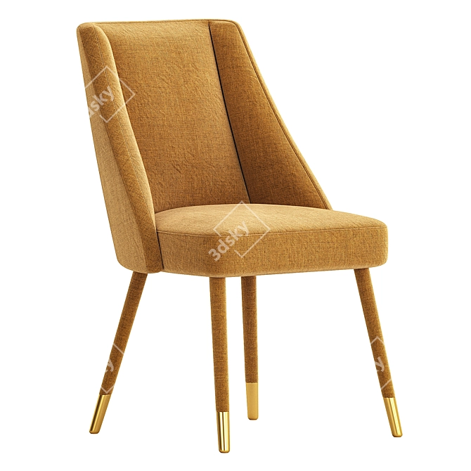 Elegant Figueroa Velvet Dining Chair 3D model image 4