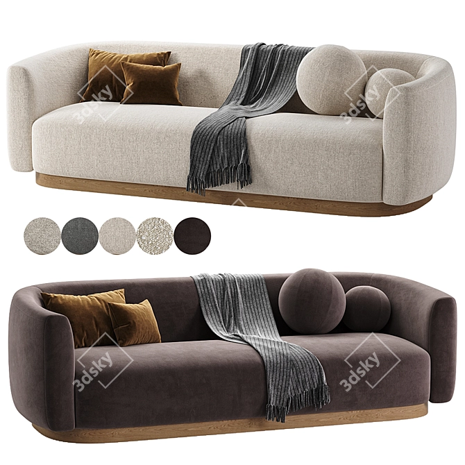 Modern Elegant Lowry Sofa Ensemble 3D model image 1