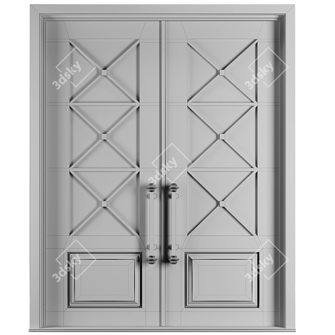 Modern Entrance Door Set88 3D model image 4