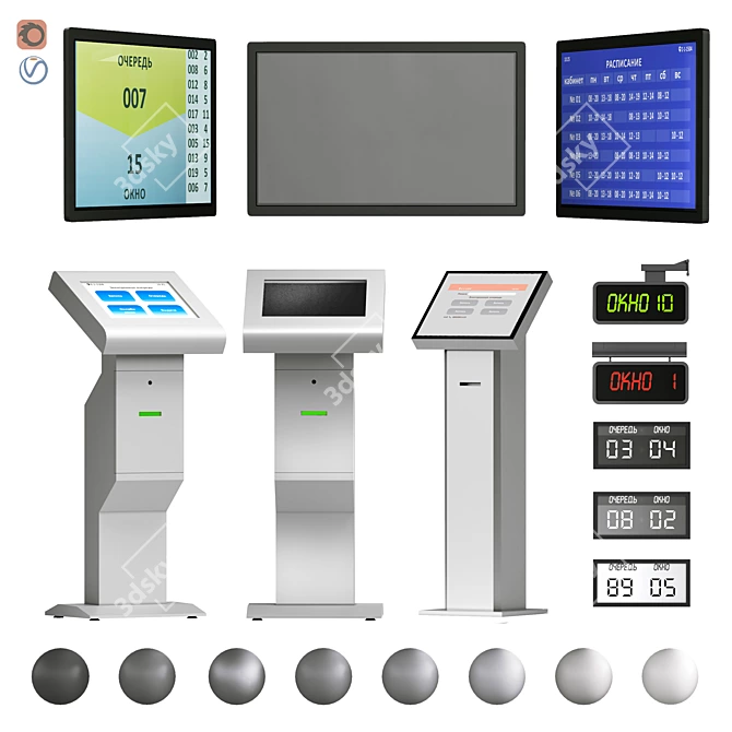 Digital Queue Solution Kit 3D model image 1