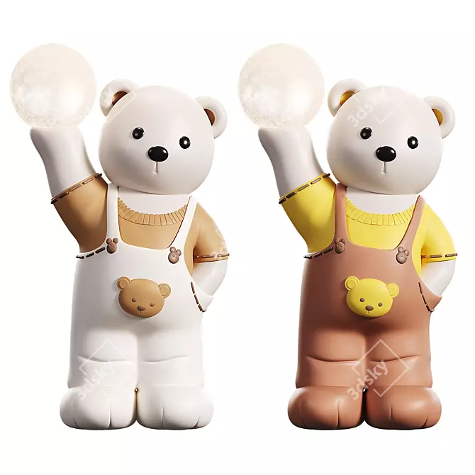 Creative Bear Sculpture Home Decor 3D model image 1