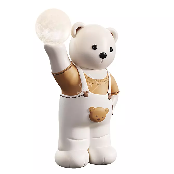 Creative Bear Sculpture Home Decor 3D model image 2