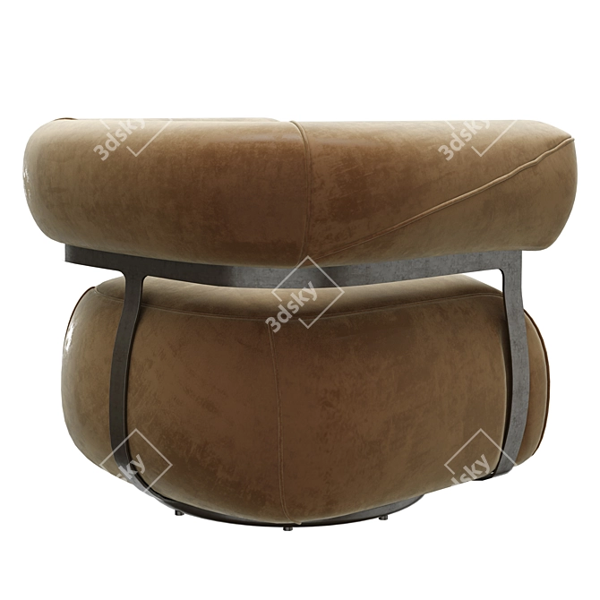 Swivel Leather Chair Modern Glam 3D model image 4