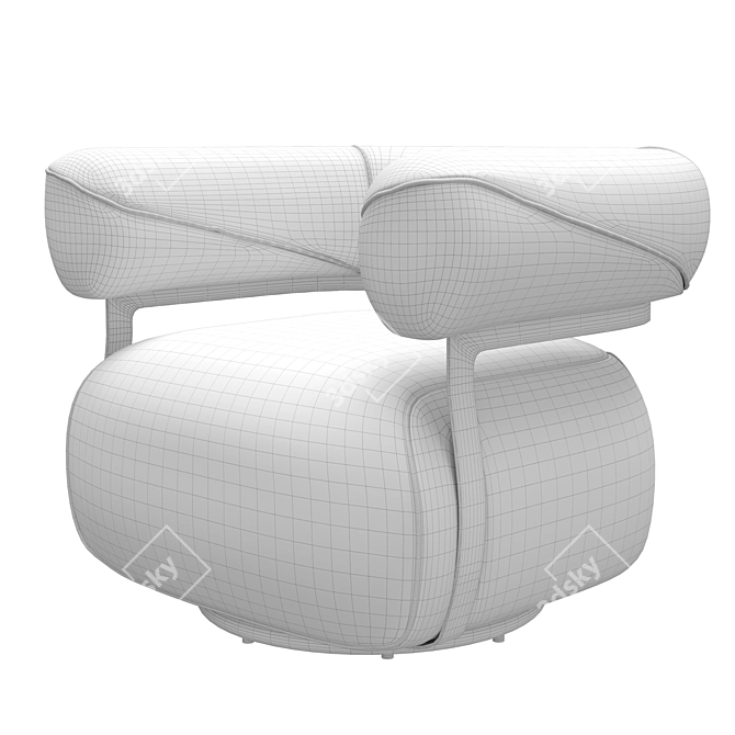 Swivel Leather Chair Modern Glam 3D model image 5