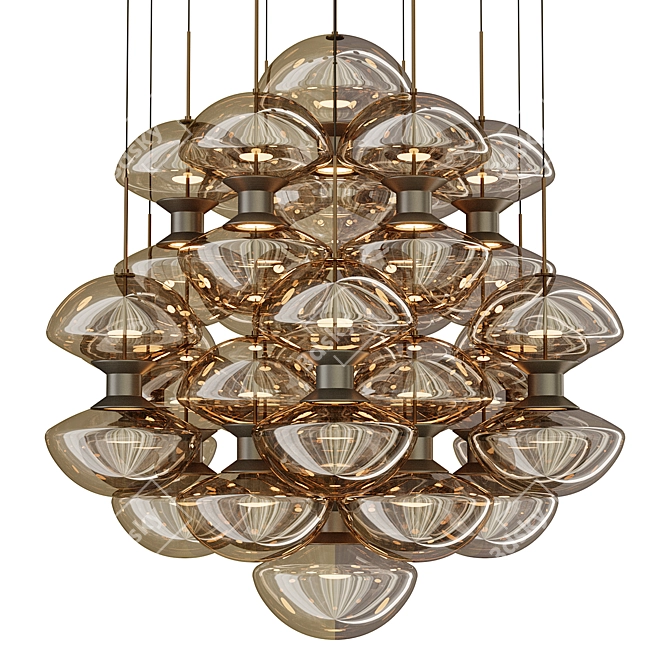 Handcrafted Murano Glass Pendant Light 3D model image 1