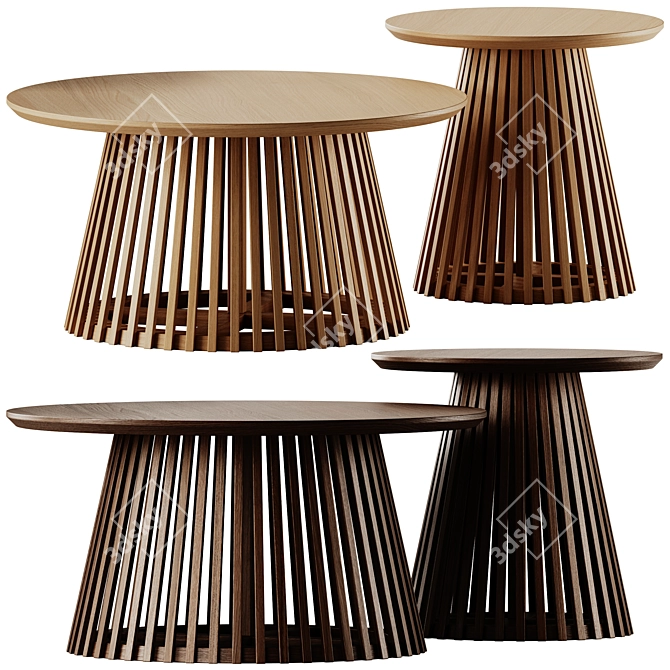 Sleek Round Jeanette Coffee Tables 3D model image 3