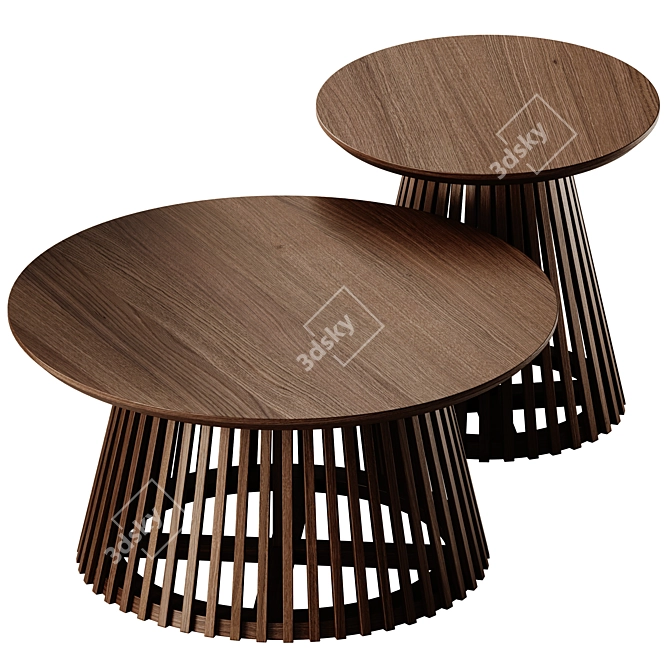 Sleek Round Jeanette Coffee Tables 3D model image 4