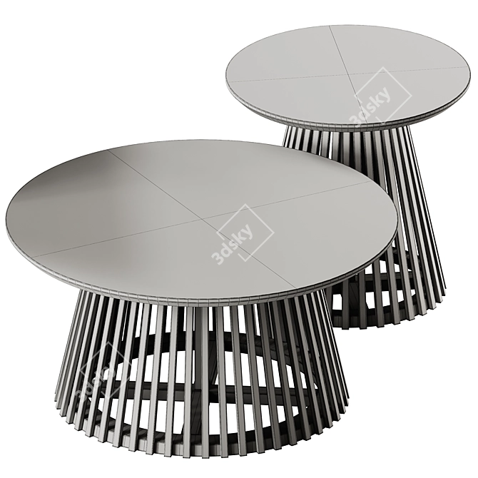 Sleek Round Jeanette Coffee Tables 3D model image 5