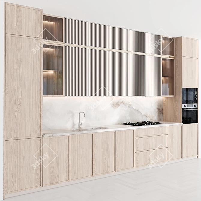 Modern Island Kitchen 163 3D model image 2