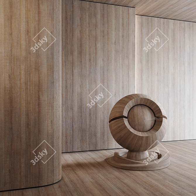 Seamless Gray Oak Wood Texture 3D model image 3