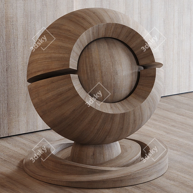 Seamless Gray Oak Wood Texture 3D model image 4