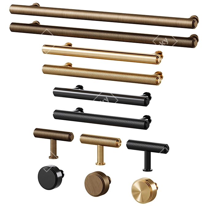 Meraki Brass Handles Collection 3D model image 1