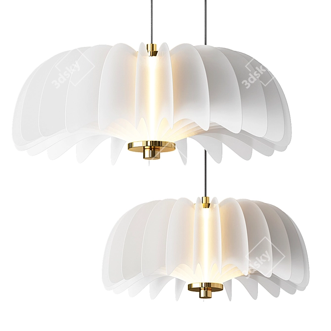 Graceful Ballet Pendant Lamp 3D model image 3