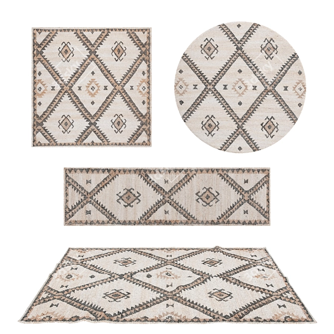 Versatile Rug Set with Textures 3D model image 1