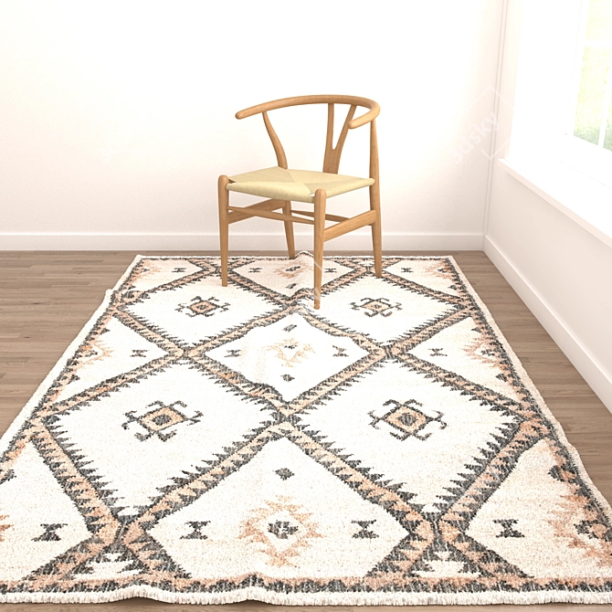 Versatile Rug Set with Textures 3D model image 5