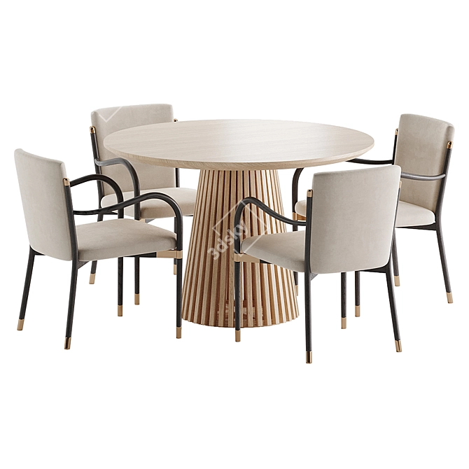 Modern Designer Dining Set 2017 3D model image 1