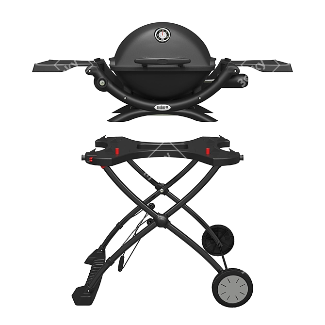 Portable Weber Q 1200 Grill 3D model image 5