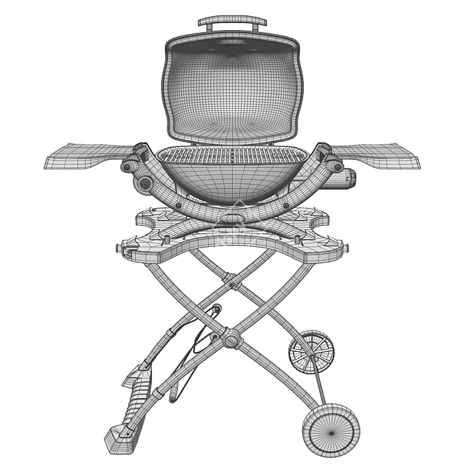 Portable Weber Q 1200 Grill 3D model image 7