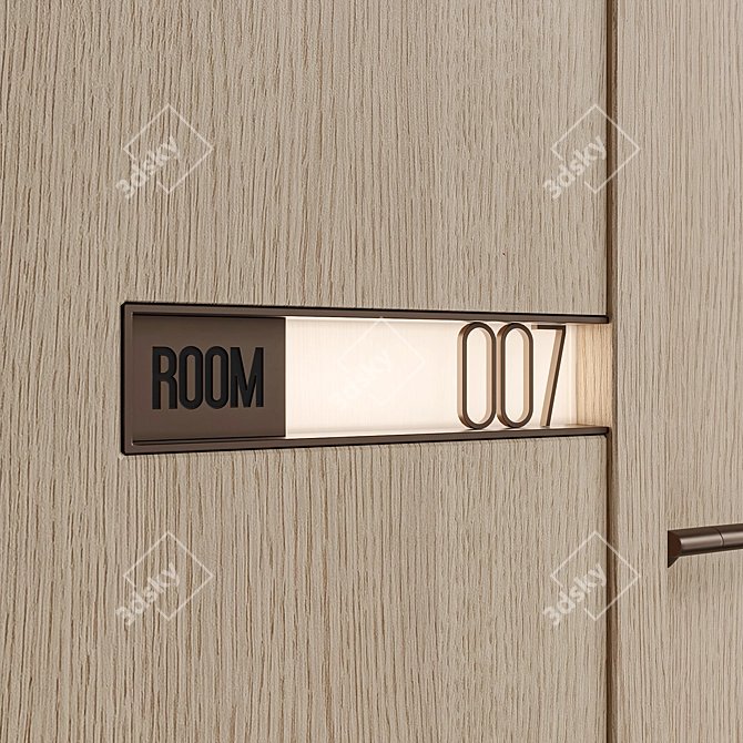 Contemporary Hotel Door Model 001 3D model image 3