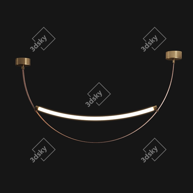 Modern Leather Pendant Light 3D model image 8