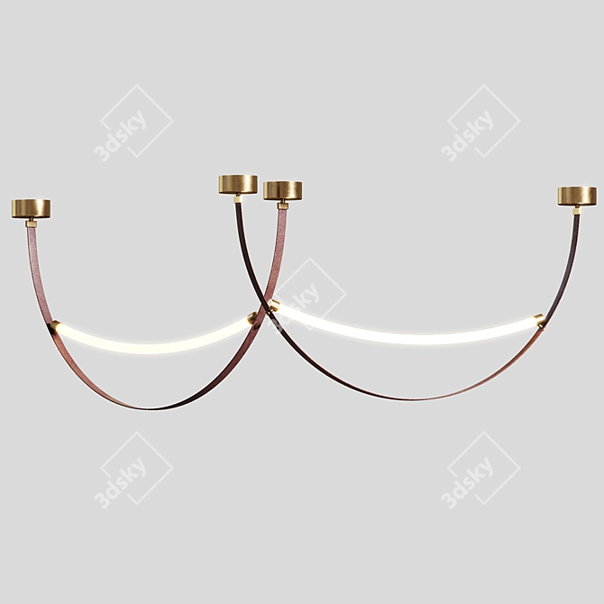 Modern Leather Pendant Light 3D model image 3