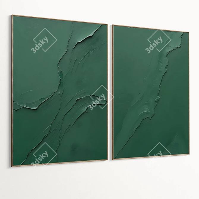 Plaster Double Frame with HQ Textures 3D model image 2