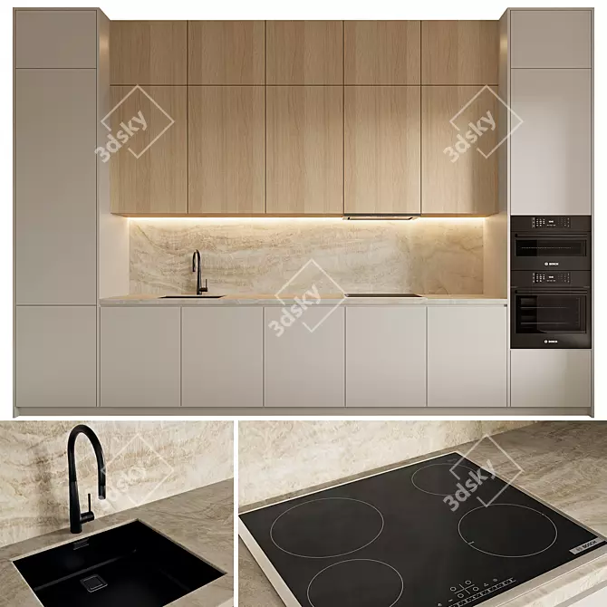 Modern Kitchen 3D Model Download 3D model image 6