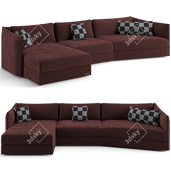 Trussardi Maryl Sofa: Elegant Luxury 3D model image 1