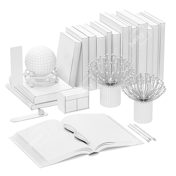 Elegant Tabletop Decor Set 3D model image 5