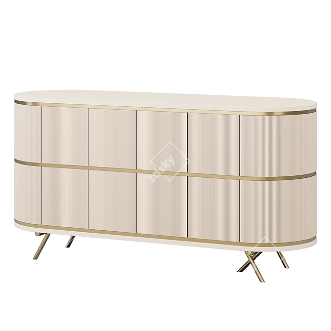 Modern Elegance Wooden Chest J081 3D model image 1