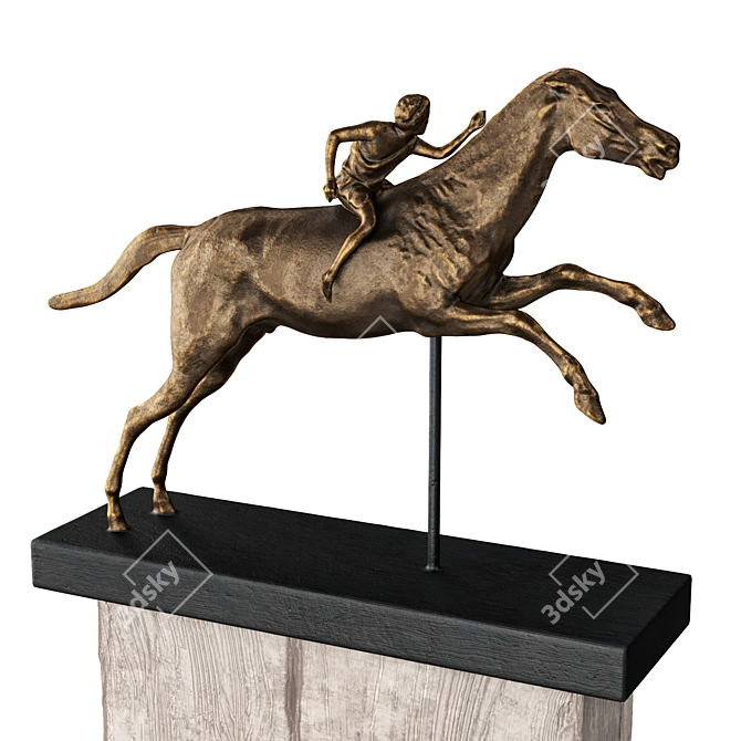 Ancient Greek Equestrian Rider Sculpture 3D model image 3