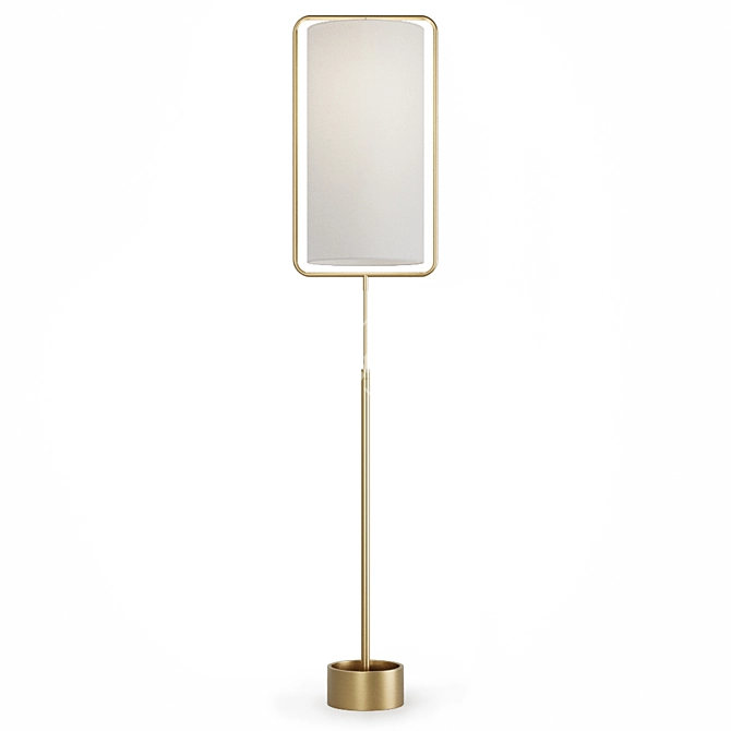 Modern Steel & Linen Floor Lamp 3D model image 3