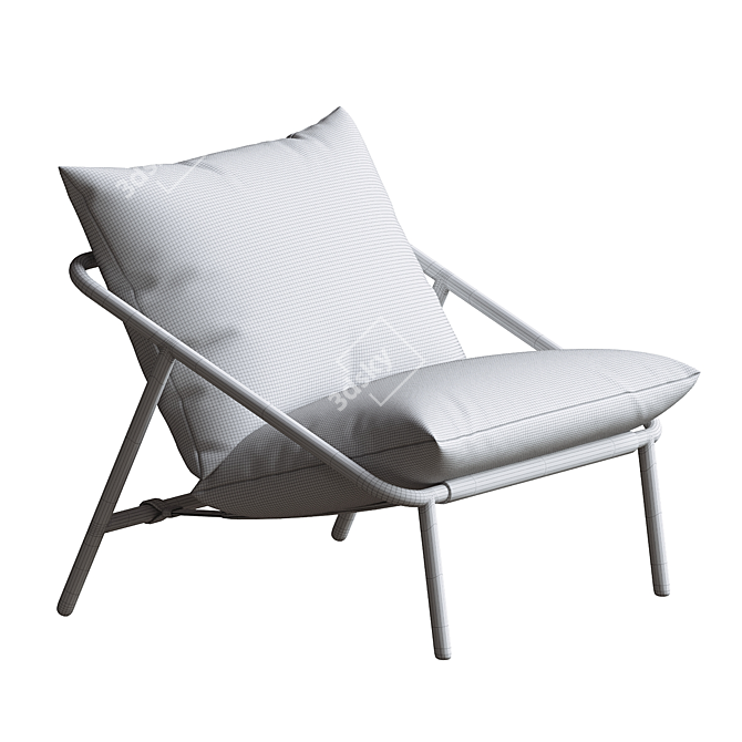 Sleek Metal Sling Armchair 3D model image 5