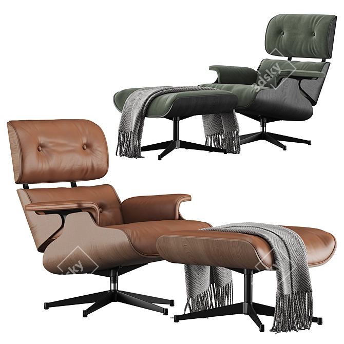 Modern Eames Lounge Chair 2015 3D model image 4